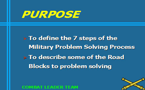 the seven step military problem solving process
